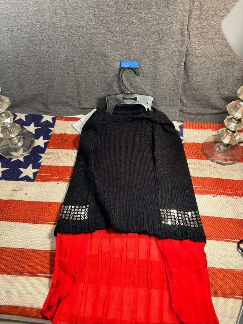 Black & Red Rhinestone Pet Dress